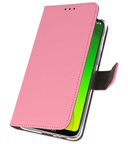 Booktype Wallet Cases Hoesje voor Motorola Moto G7 Power Roze