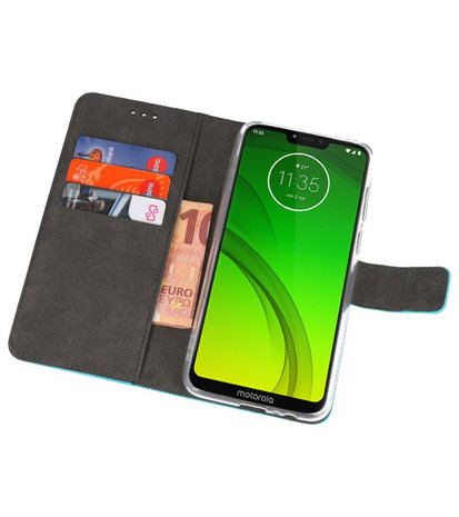 Booktype Wallet Cases Hoesje voor Motorola Moto G7 Power Blauw