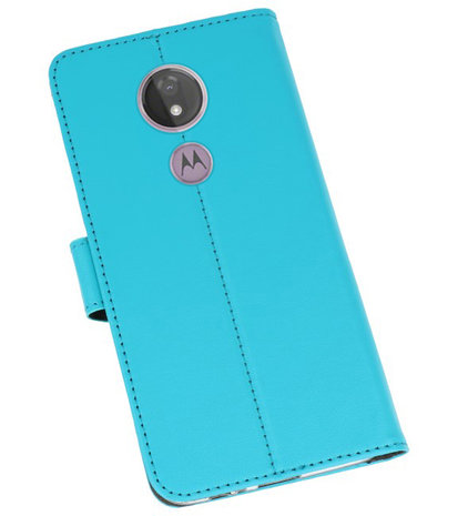 Booktype Wallet Cases Hoesje voor Motorola Moto G7 Power Blauw