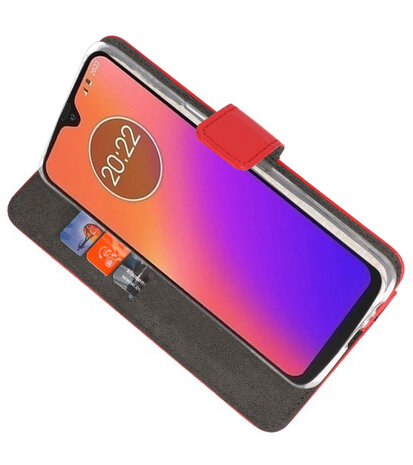 Booktype Wallet Cases Hoesje voor Motorola Moto G7 / G7 Plus Rood