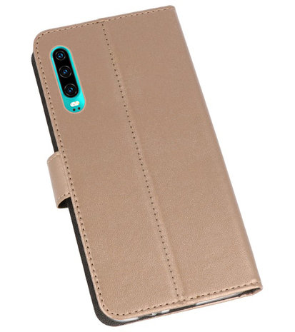 Booktype Wallet Cases Hoesje voor Huawei P30 Goud