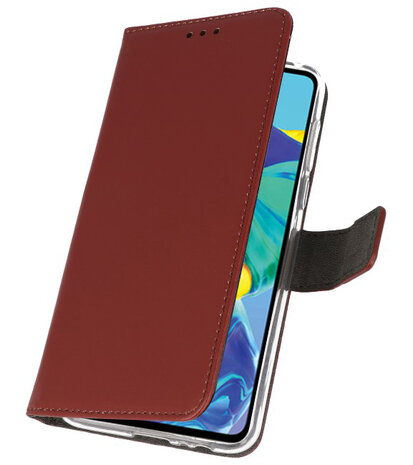Booktype Wallet Cases Hoesje voor Huawei P30 Bruin