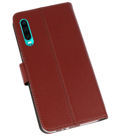 Booktype Wallet Cases Hoesje voor Huawei P30 Bruin