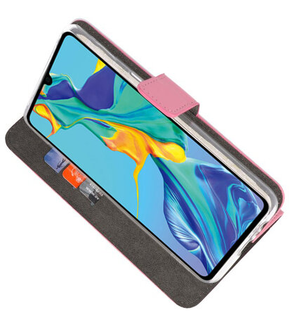 Booktype Wallet Cases Hoesje voor Huawei P30 Roze