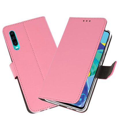 Booktype Wallet Cases Hoesje voor Huawei P30 Roze