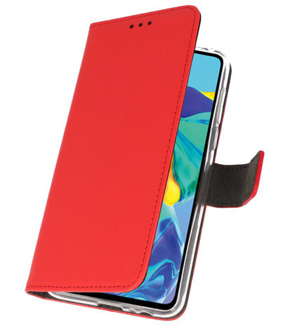 Booktype Wallet Cases Hoesje voor Huawei P30 Rood