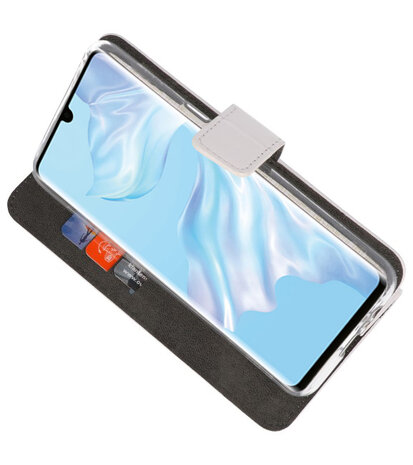 Booktype Wallet Cases Hoesje voor Huawei P30 Pro Wit