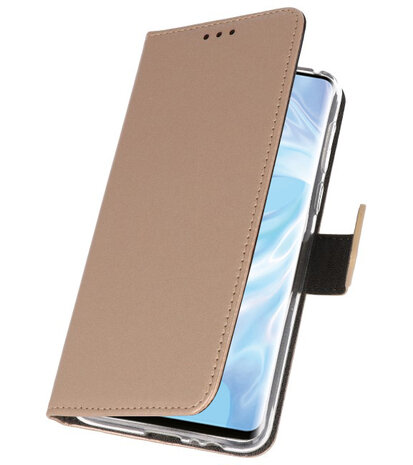 Booktype Wallet Cases Hoesje voor Huawei P30 Pro Goud