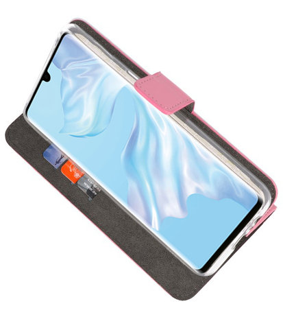 Booktype Wallet Cases Hoesje voor Huawei P30 Pro Roze