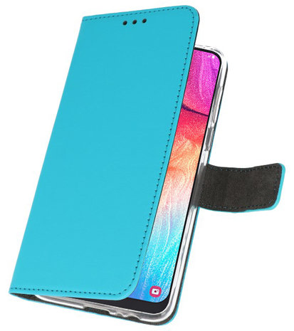 Booktype Wallet Cases Hoesje voor Samsung Galaxy A50 Blauw