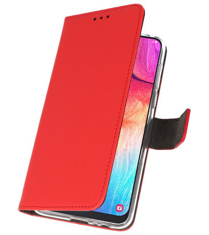 Booktype Wallet Cases Hoesje voor Samsung Galaxy A50 Rood