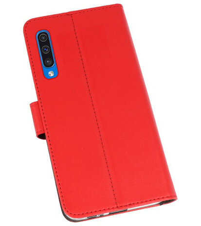 Booktype Wallet Cases Hoesje voor Samsung Galaxy A50 Rood