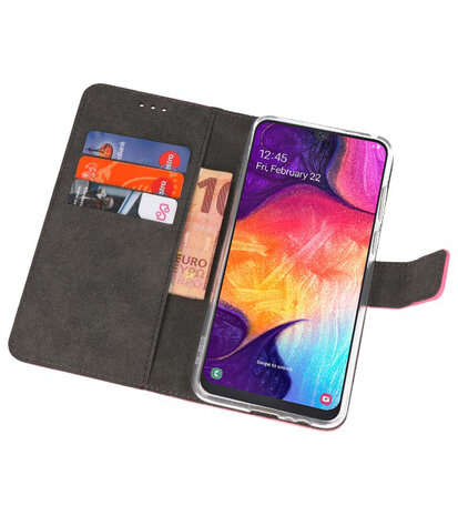 Booktype Wallet Cases Hoesje voor Samsung Galaxy A50 Roze