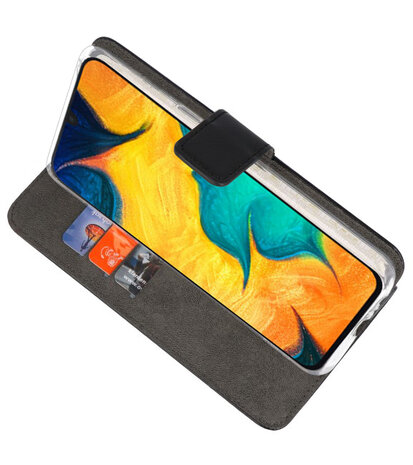 Booktype Wallet Cases Hoesje voor Samsung Galaxy A30 Zwart