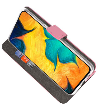 Booktype Wallet Cases Hoesje voor Samsung Galaxy A30 Roze