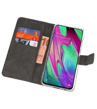 Booktype Wallet Cases Hoesje voor Samsung Galaxy A40 Wit