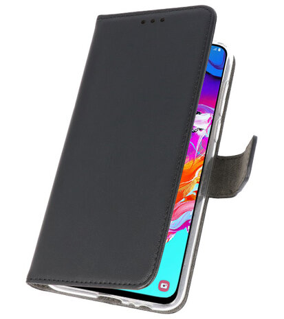 Booktype Wallet Cases Hoesje voor Samsung Galaxy A70 Zwart