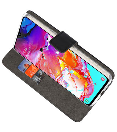 Booktype Wallet Cases Hoesje voor Samsung Galaxy A70 Zwart