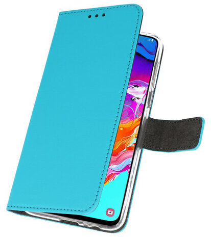 Booktype Wallet Cases Hoesje voor Samsung Galaxy A70 Blauw