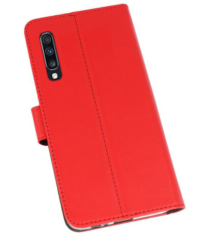 Booktype Wallet Cases Hoesje voor Samsung Galaxy A70 Rood