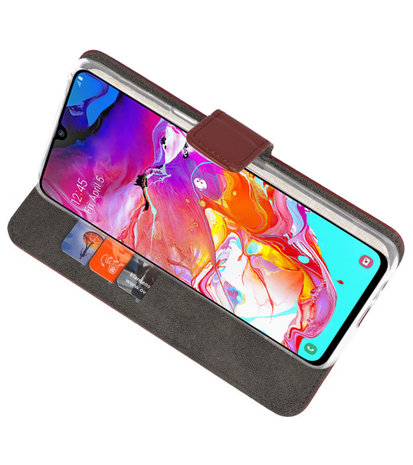 Booktype Wallet Cases Hoesje voor Samsung Galaxy A70 Bruin