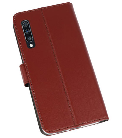 Booktype Wallet Cases Hoesje voor Samsung Galaxy A70 Bruin