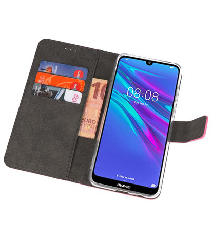 Booktype Wallet Cases Hoesje voor Huawei Y6 / Y6 Prime 2019 Roze