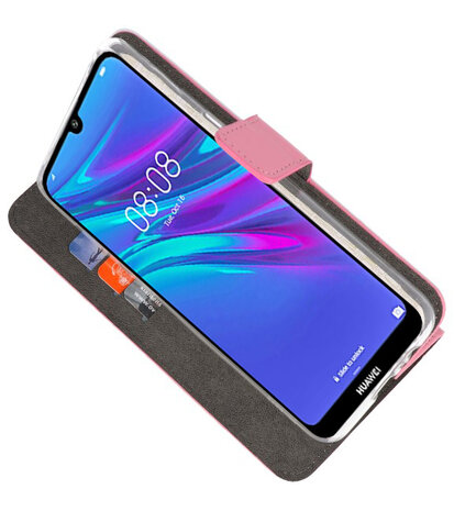 Booktype Wallet Cases Hoesje voor Huawei Y6 / Y6 Prime 2019 Roze