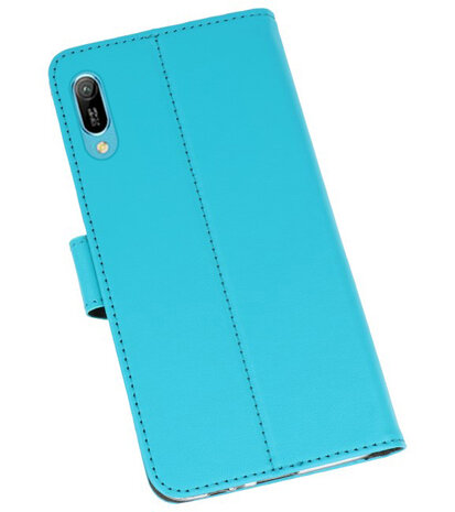 Booktype Wallet Cases Hoesje voor Huawei Y6 Pro 2019 Blauw