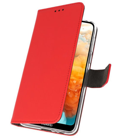 Booktype Wallet Cases Hoesje voor Huawei Y6 Pro 2019 Rood