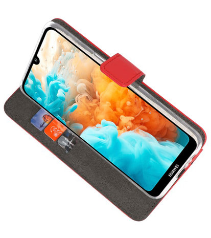 Booktype Wallet Cases Hoesje voor Huawei Y6 Pro 2019 Rood