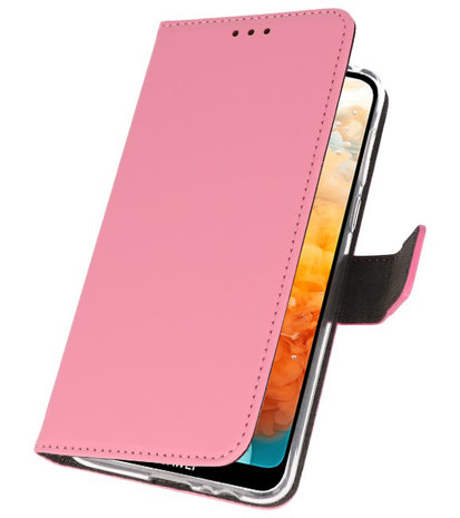 Booktype Wallet Cases Hoesje voor Huawei Y6 Pro 2019 Roze