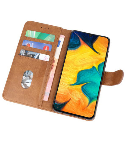 Bookstyle Wallet Cases Hoesje voor Samsung Galaxy A30 Bruin