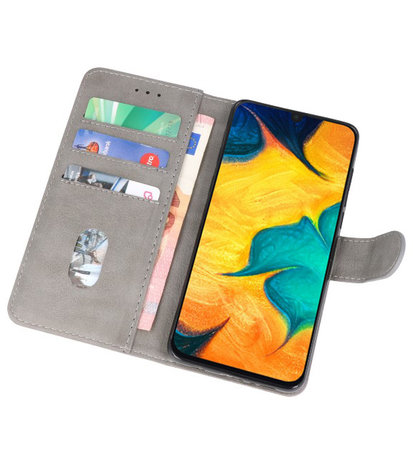 Bookstyle Wallet Cases Hoesje voor Samsung Galaxy A30 Grijs