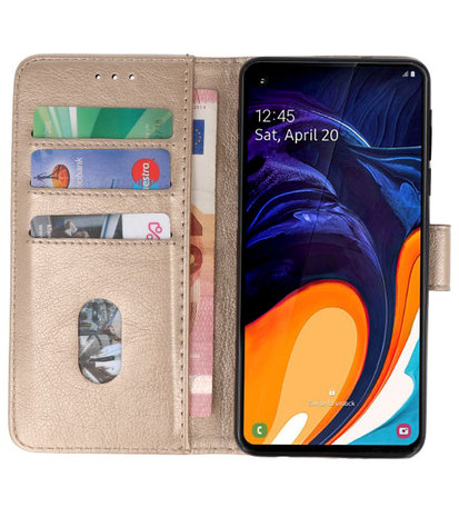 Bookstyle Wallet Cases Hoesje voor Samsung Galaxy A60 Goud