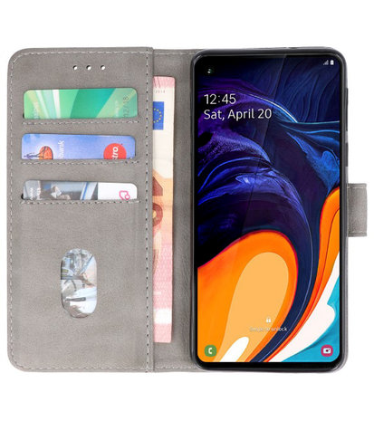 Bookstyle Wallet Cases Hoesje voor Samsung Galaxy A60 Grijs