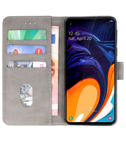 Bookstyle Wallet Cases Hoesje voor Samsung Galaxy A60 Grijs