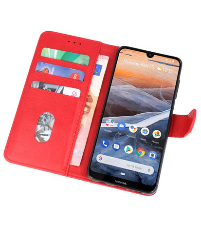 Bookstyle Wallet Cases Hoesje voor Nokia 3.2 Rood