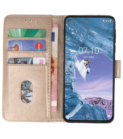 Bookstyle Wallet Cases Hoesje voor Nokia X71 Goud