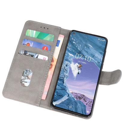 Bookstyle Wallet Cases Hoesje voor Nokia X71 Grijs