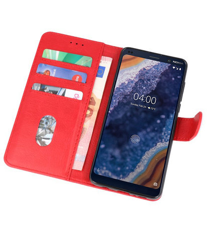 Bookstyle Wallet Cases Hoesje voor Nokia 9 PureView Rood