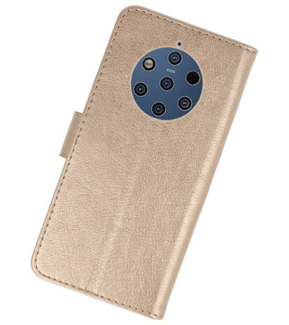 Bookstyle Wallet Cases Hoesje voor Nokia 9 PureView Goud