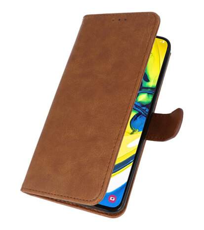 Bookstyle Wallet Cases Hoesje voor Samsung Galaxy A80 / A90 Bruin