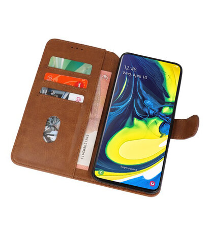 Bookstyle Wallet Cases Hoesje voor Samsung Galaxy A80 / A90 Bruin