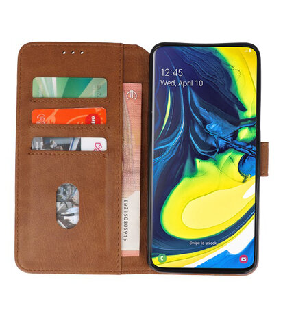 Bookstyle Wallet Cases Hoesje voor Samsung Galaxy A80 / A90 Bruin