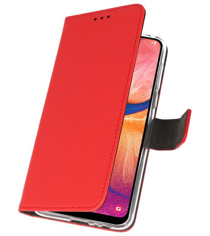 Wallet Cases Hoesje voor Samsung Galaxy A20 Rood