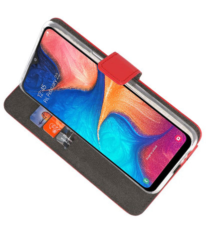 Wallet Cases Hoesje voor Samsung Galaxy A20 Rood