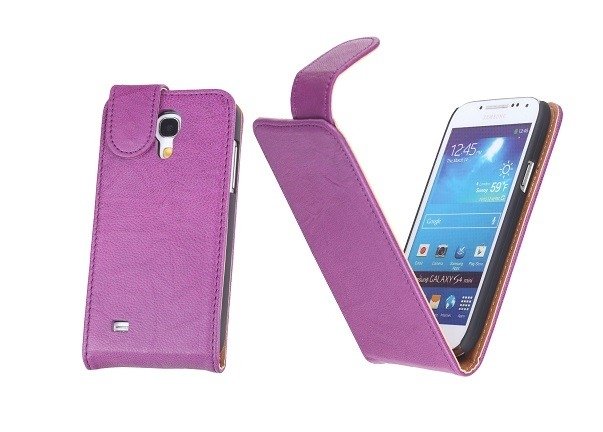 BestCases Luxe Kreukelleer Flipcase Samsung Galaxy S4 Mini Paars