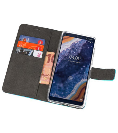 Wallet Cases Hoesje voor Nokia 9 PureView Blauw