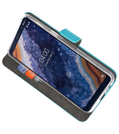 Wallet Cases Hoesje voor Nokia 9 PureView Blauw